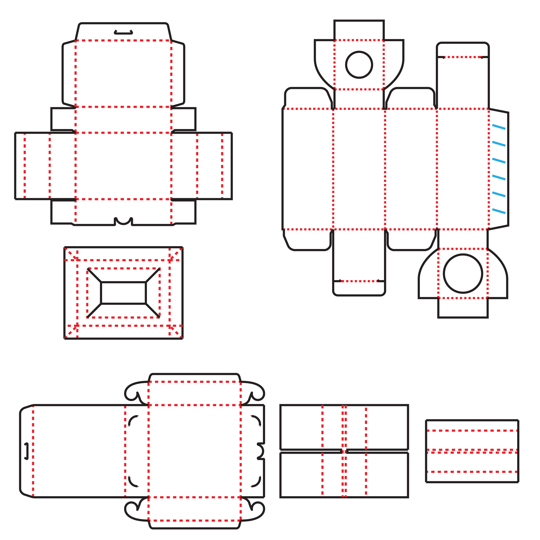 diagrams of three different packaging solutions